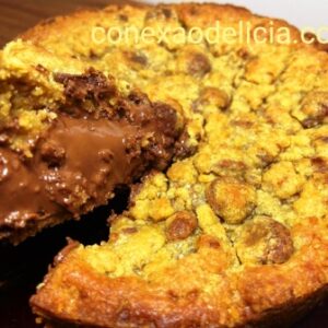 Torta Cookie com Gotas de Chocolate Nobre
